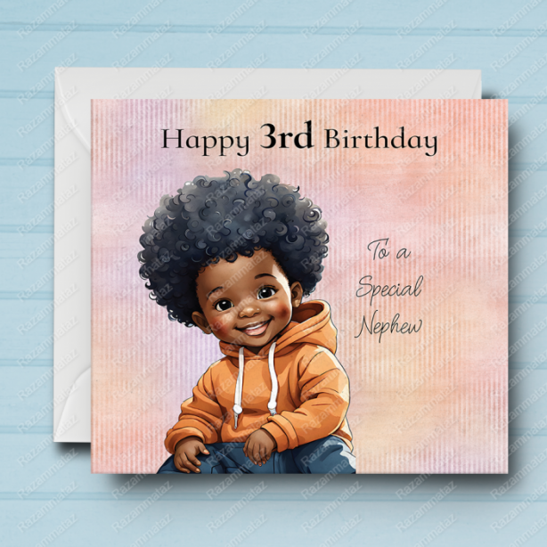 Black Boy Birthday Card O